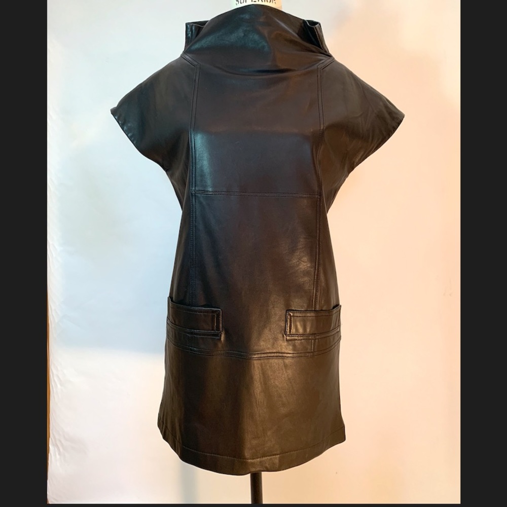 MARC BY MARC JACOBS 100% LAMBSKIN MINI DRESS